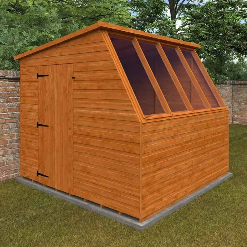 Buttercup Farm 8x8 Jewel Potting Shed 12mm Shed - L235 x W235 x H217 cm in Burnt Orange 2