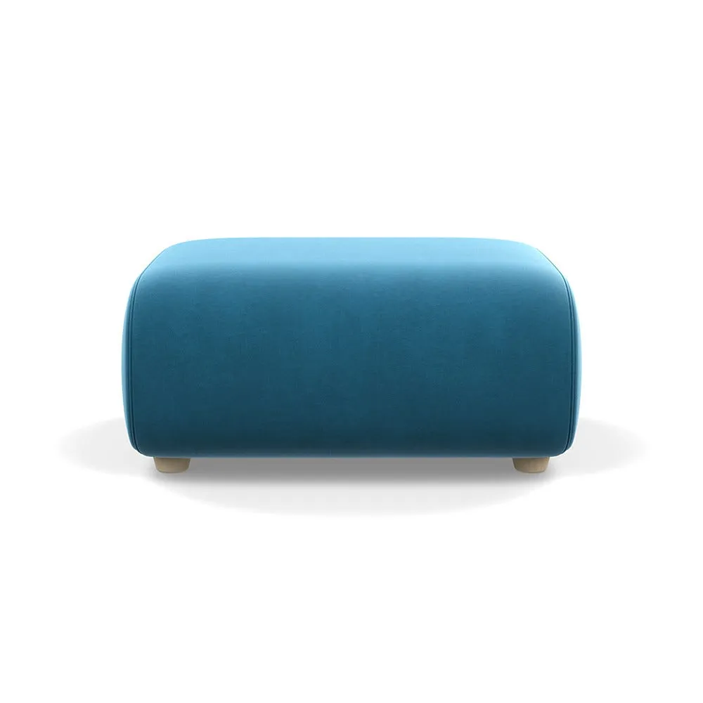 Heal's Lilli Ottoman Smart Velvet Ocean Natural Beech Feet 1