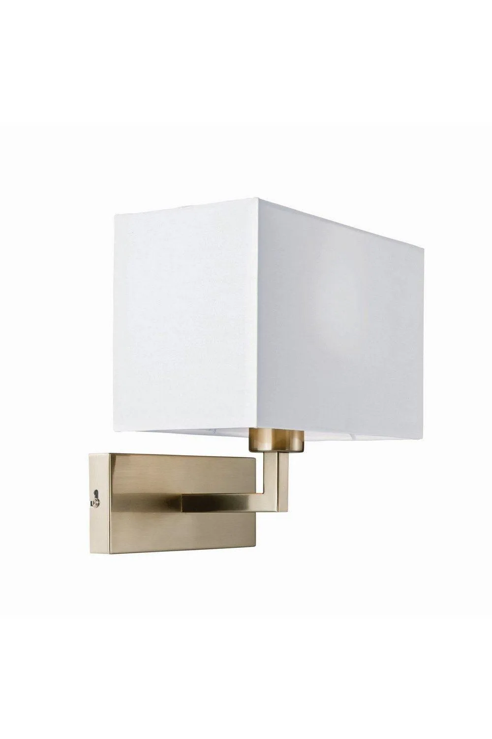 Netlighting Piccolo 1 Light Indoor Wall Light Satin Nickel White Tc Fabric E27 in Grey