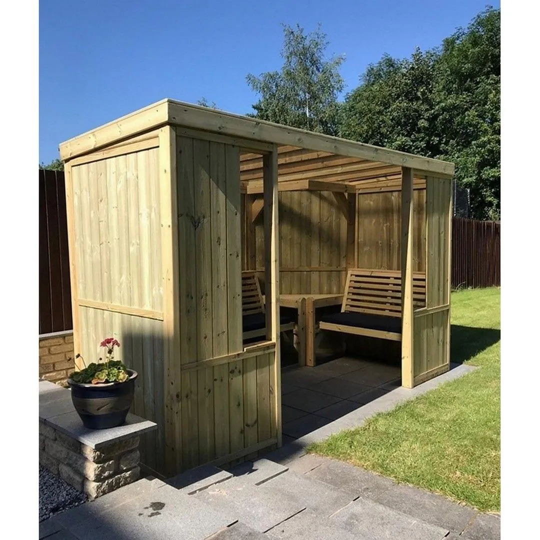 Churnet Valley Garden Furniture Ltd Buttercup Garden Room Shelter - Assembly incl - Set of Cushions Inc in Brown 3