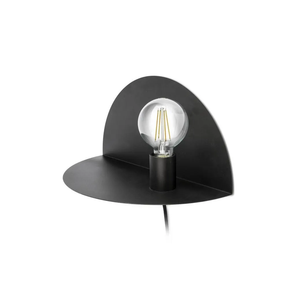 Netlighting Nit Right Black Wall Lamp Shlelf