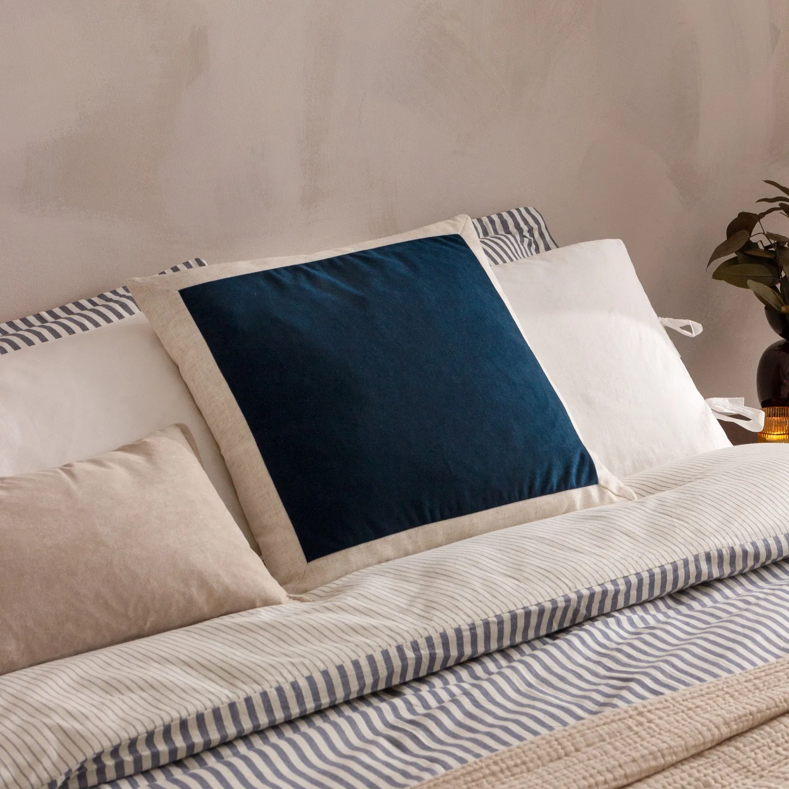 Yard Auden Matte Velvet Cushion in Indigo