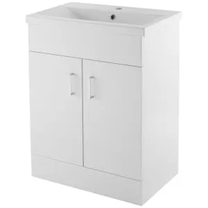 Nuie Eden White Gloss Vanity Unit & Basin - 800 x 600mm