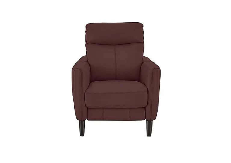 Compact Collection Petit Leather Armchair - BV Deep Red