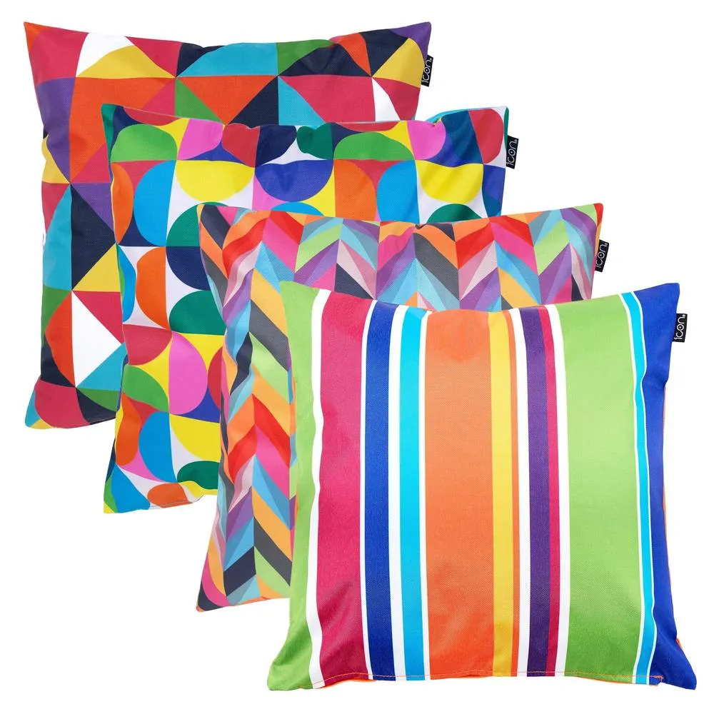 icon 4PK Cushion, Herringbone, Tech Geo, Tech Stripe, Circular Geo