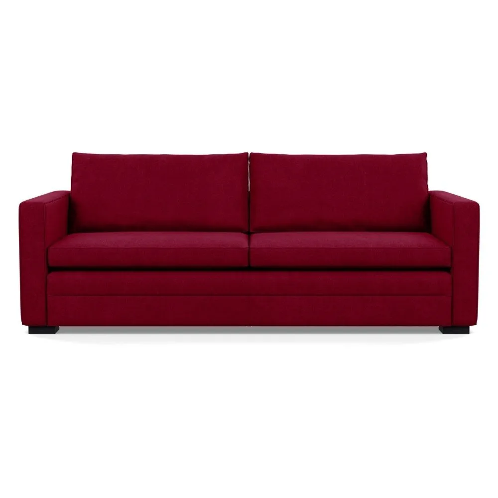 Heal's Palermo 4 Seater Sofa St Moritz Wool Red 74 Black Feet 1