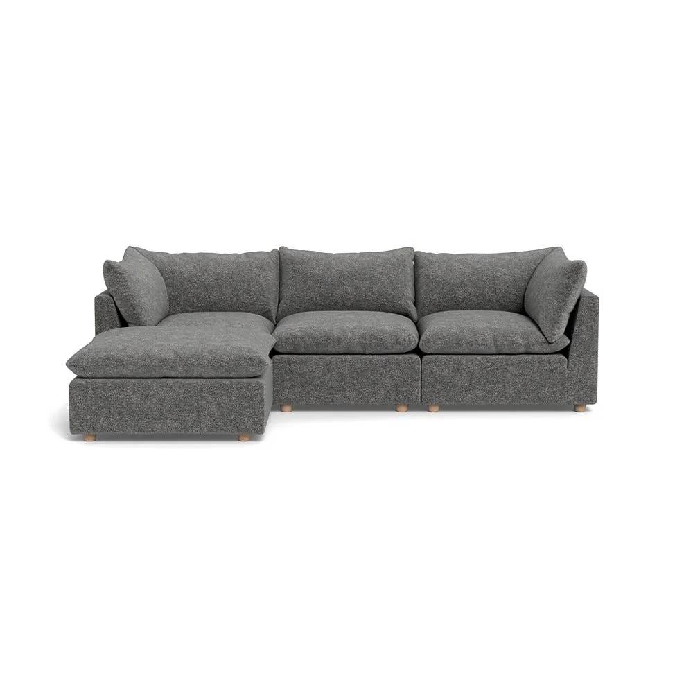 Heal's Astrid Left Hand Facing Corner Sofa Melton Wool Shale Natural Beech Feet 1