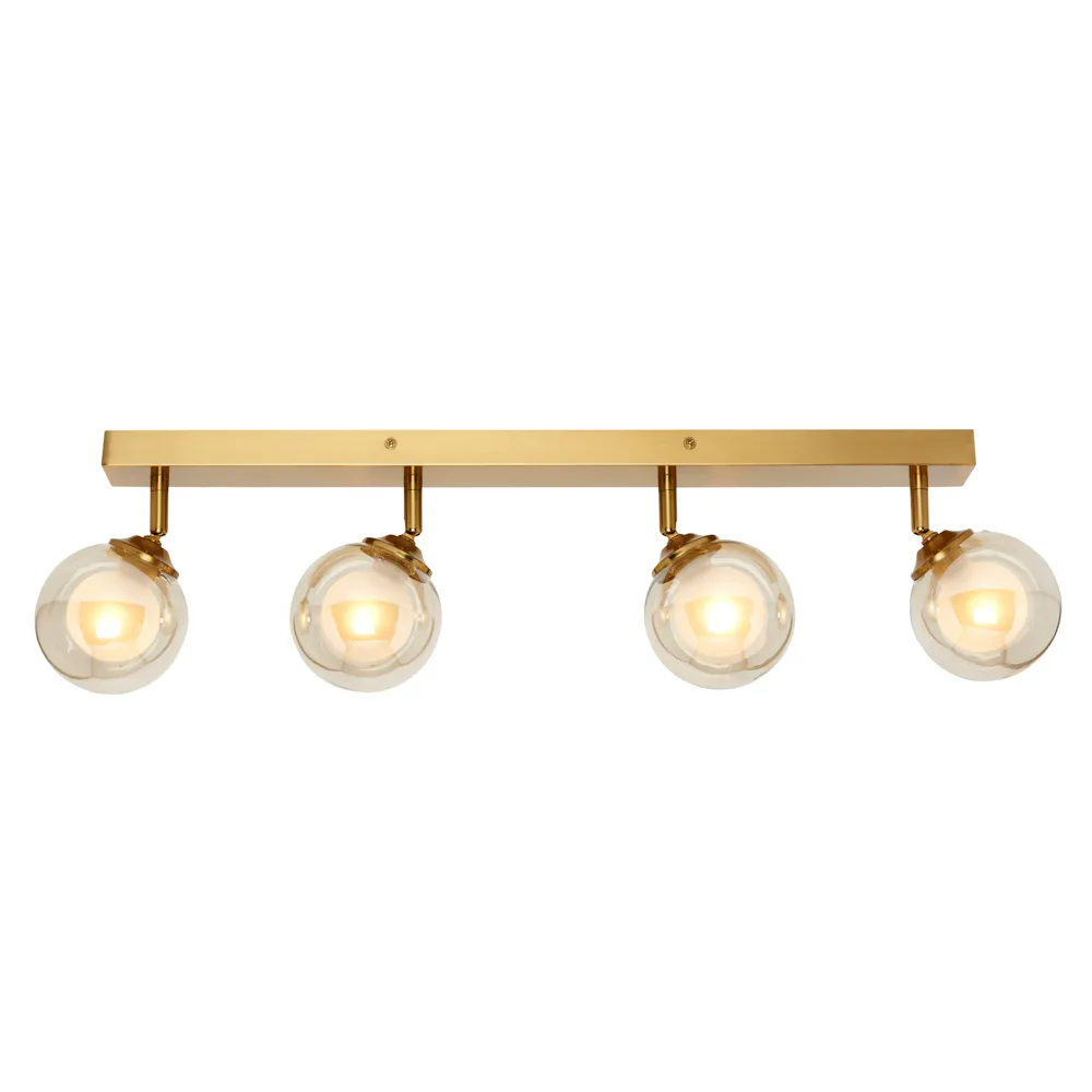 Vanity 4 Light Spotlight Bar, Satin Brass