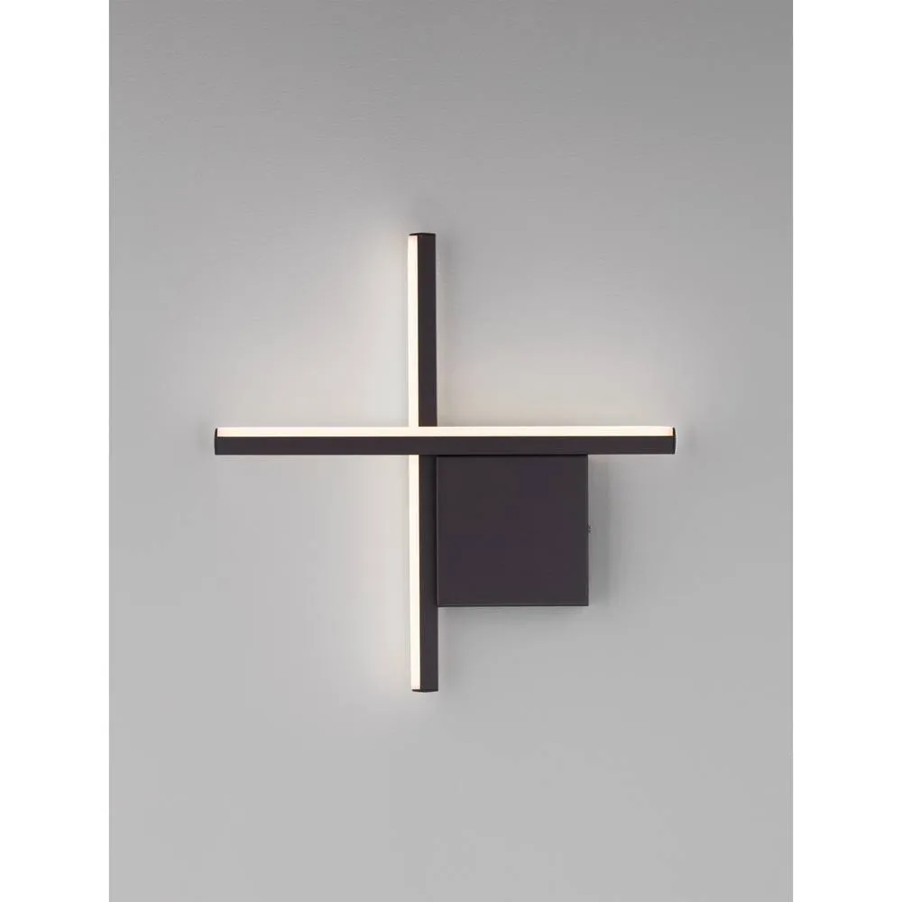 Netlighting Cross Integrated LED Wall Lamp Sandy Black LED 10W 660lm 2700K 5