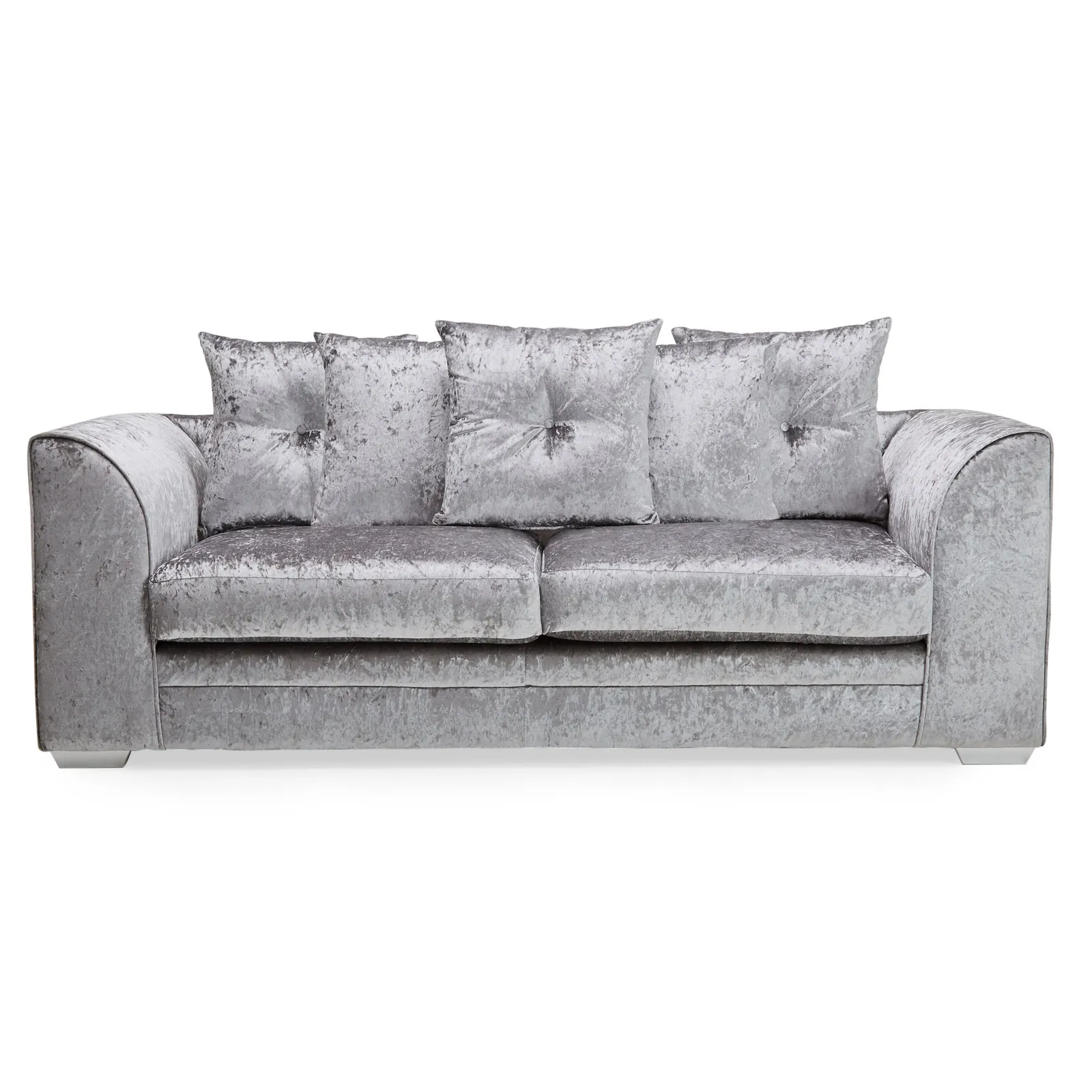 Blake Crushed Velvet 3 Seater Sofa Silver