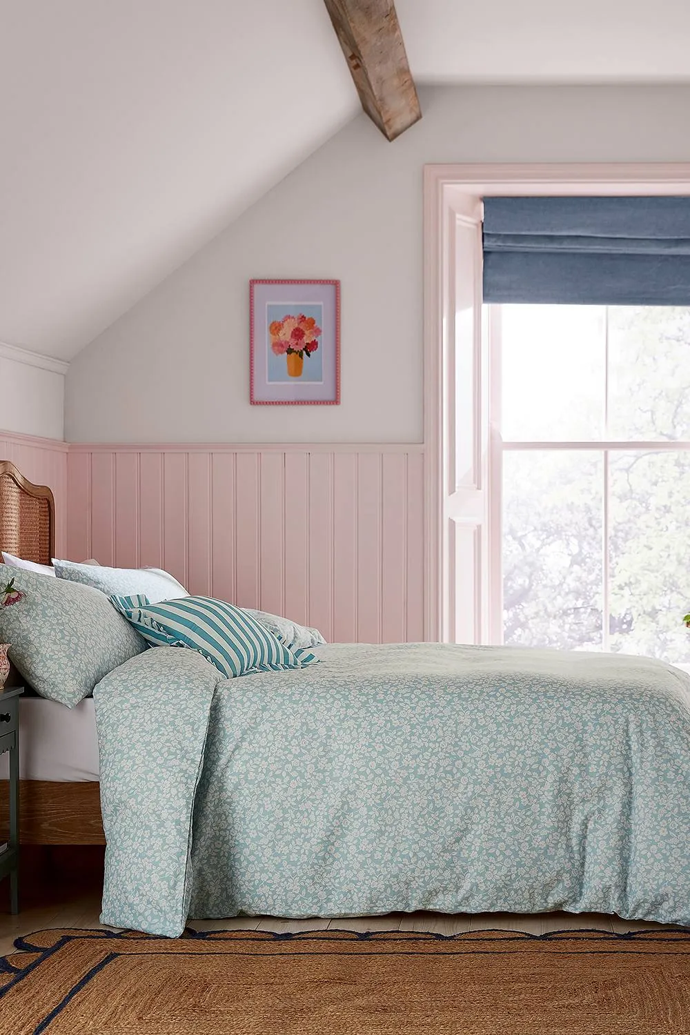 Helena Springfield 'Rosebud' Brushed Cotton Duvet Cover Set in Aqua 1