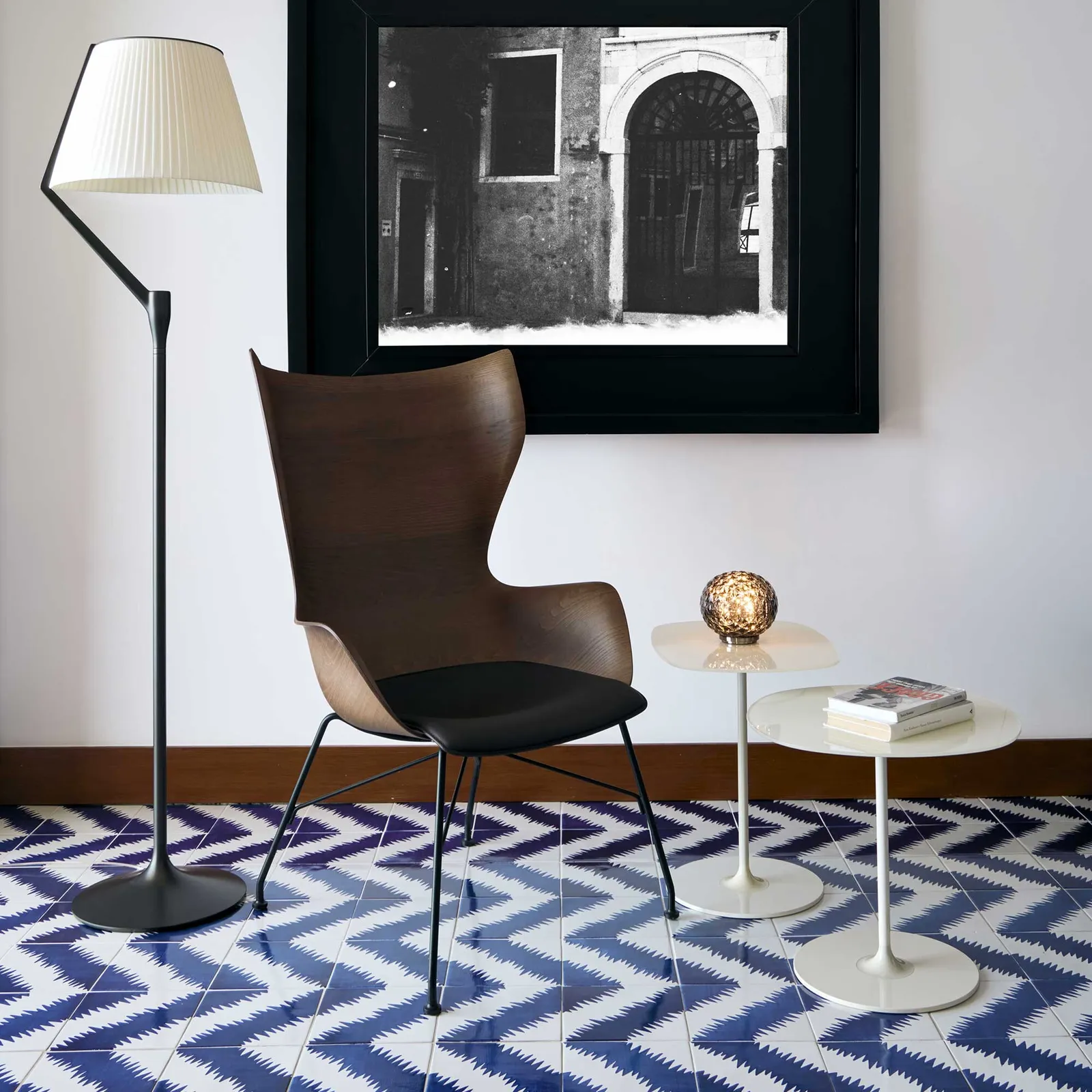 Kartell Thierry Side Table 33X50X50 White Glass | Barker & Stonehouse 2