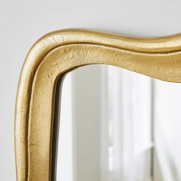Cast Aluminium Antique Gold Organic Shaped Wall Mirror 2