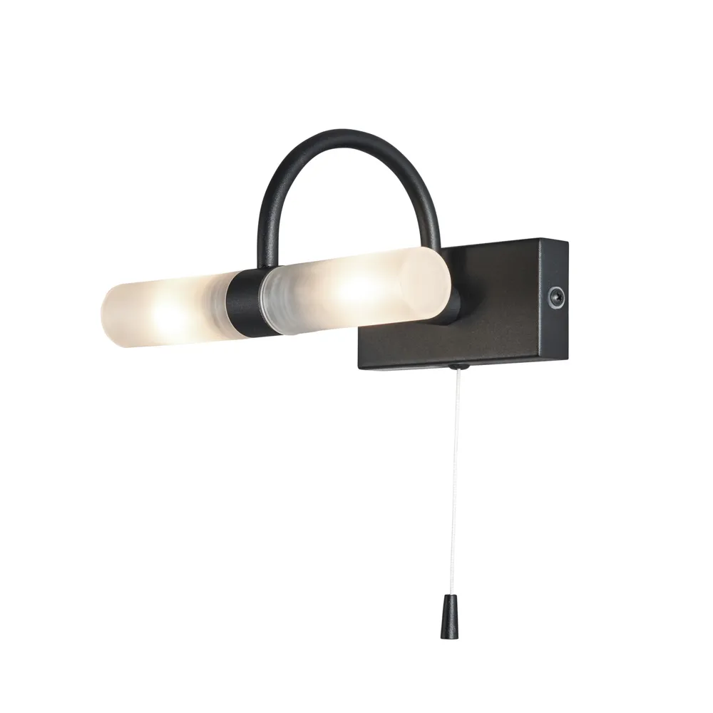 Cygna Bathroom Wall Light, Satin Black 1