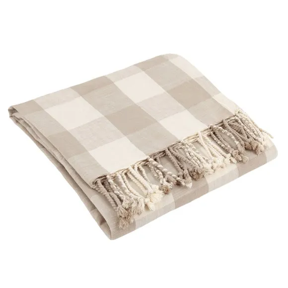 Yard Chesil Check Cotton Throw Blanket 130cm x 170cm 4