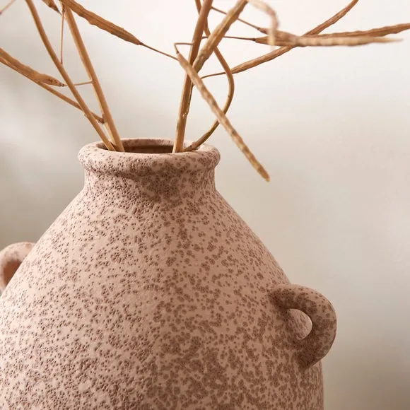 Tall Stone Bottle Vase with Handles 2