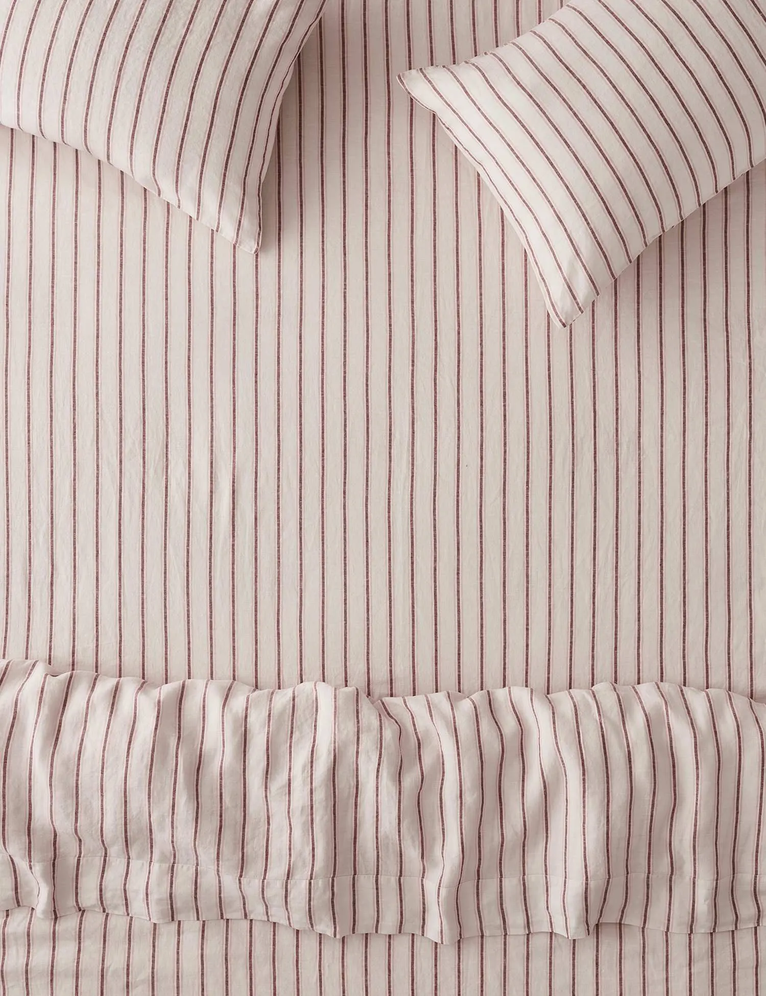 Piglet In Bed Pure Linen Walderton Stripe Fitted Sheet Natural