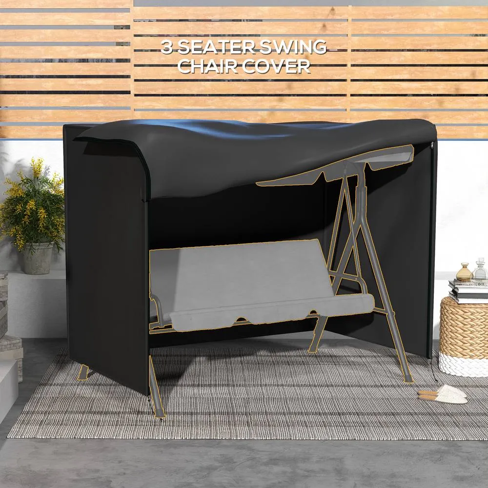 OUTSUNNY Garden Furniture Protector Patio Swing Chair Cover Black 6