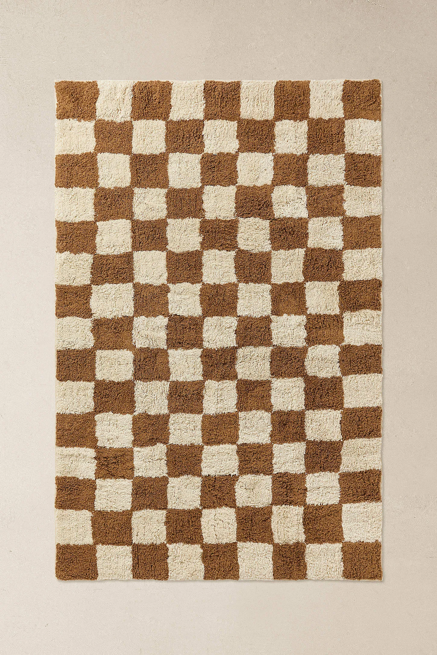 Shaggy Check Terracotta 4x6 / 122x183cm Rug - Rust