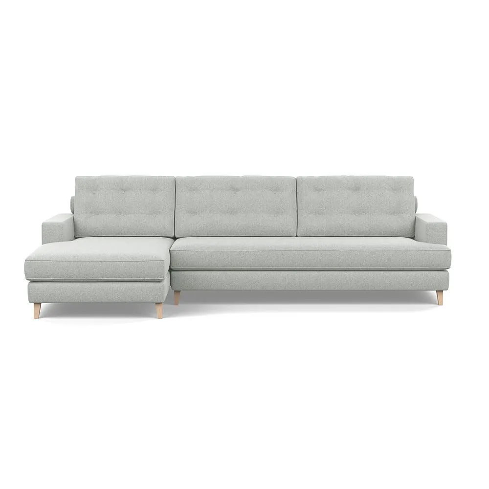 Heal's Mistral Left Hand Corner Sofa Melton Wool Limestone Natural Feet 1