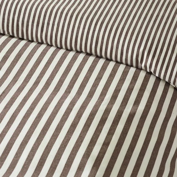 Catherine Lansfield Stripe 100% Brushed Cotton Reversible Duvet Cover & Pillowcase Set 3