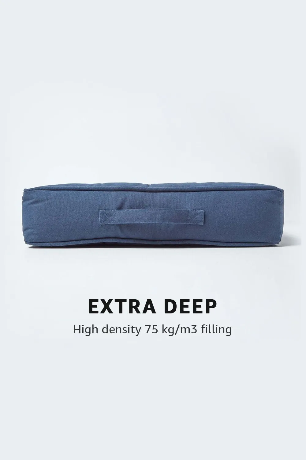 Homescapes Cotton Armchair Booster Cushion in Navy 4