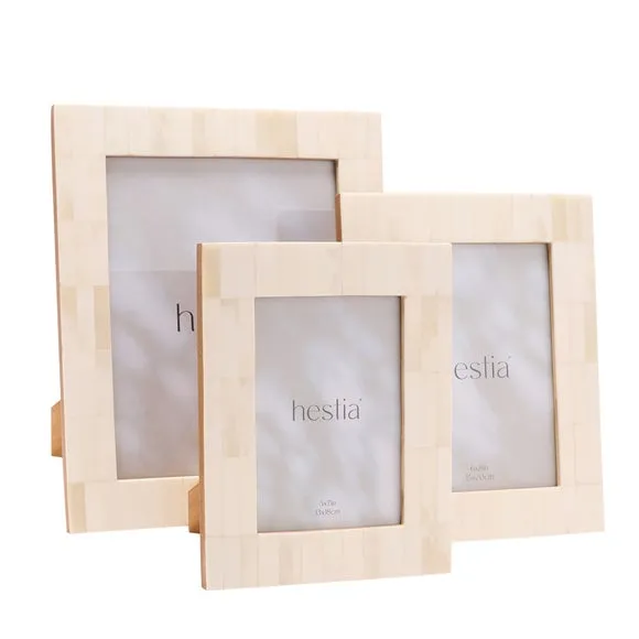 Hestia White Wide Border Bone Effect Photo Frame 4
