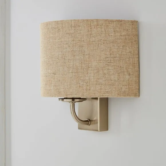 Preston Ivory Linen Shaded Wall Light 2