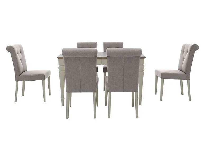 Annecy Extending Dining Table with 6 Upholstered Chairs