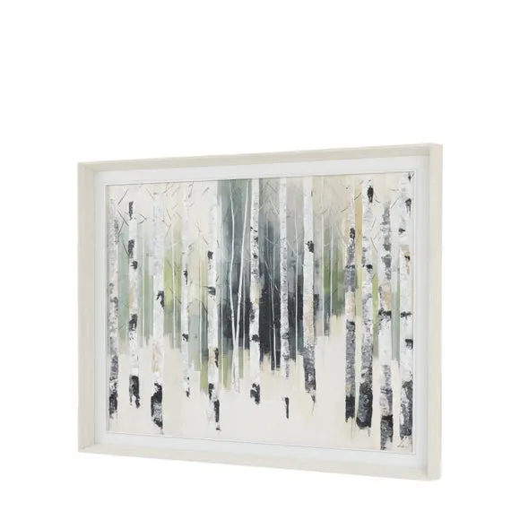 Cedar and Sage Through the Tree Trunks Abstract Framed Canvas 5