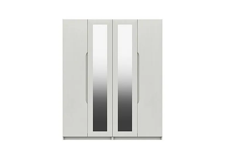 St Pancras 4 Door Wardrobe with 2 Mirrors - White