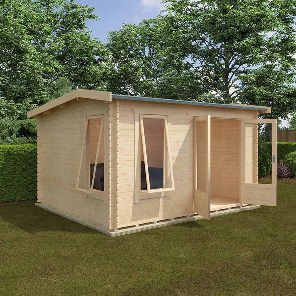 Buttercup Farm 12x10 The Longleat 28mm Cabin - L355 x W295 x H247 cm in Natural 5