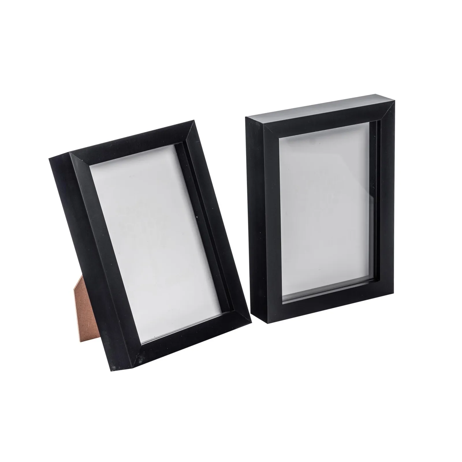 Nicola Spring 3D Box Photo Frames - 5 x 7" - Pack of 2 in Black
