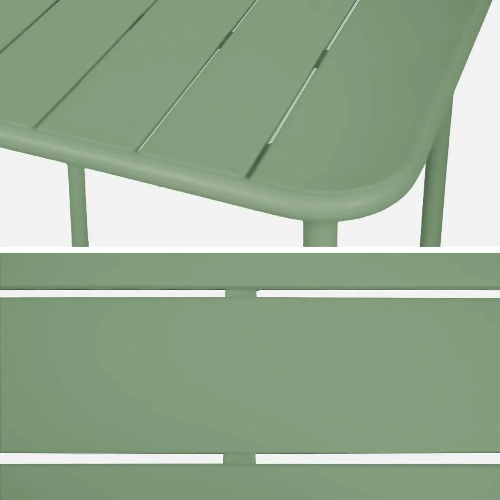 sweeek 2-seater Square Steel Garden Table in Green 6