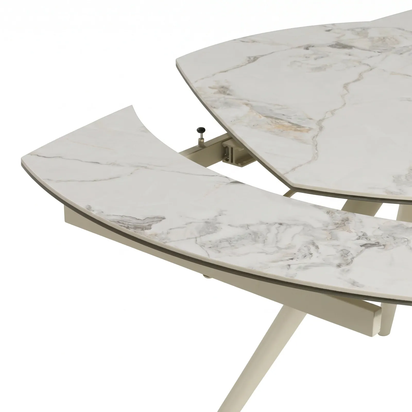 Rovala Dining Table-Middle Rotative 2 Side Exten, White Ceramic | Barker & Stonehouse 4