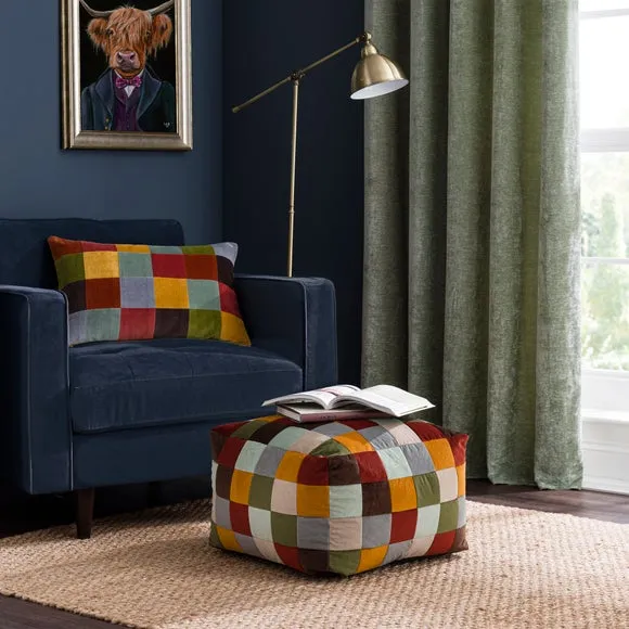 Eliza Patchwork Cube Pouffe