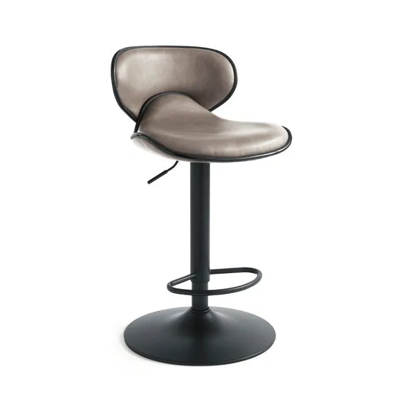 Donte Adjustable Height Swivel Bar Stool, Faux Leather 6