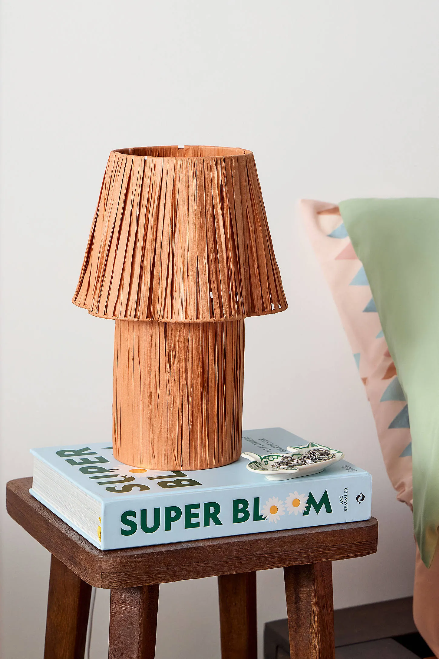 Paper Crepe Table Lamp - Orange