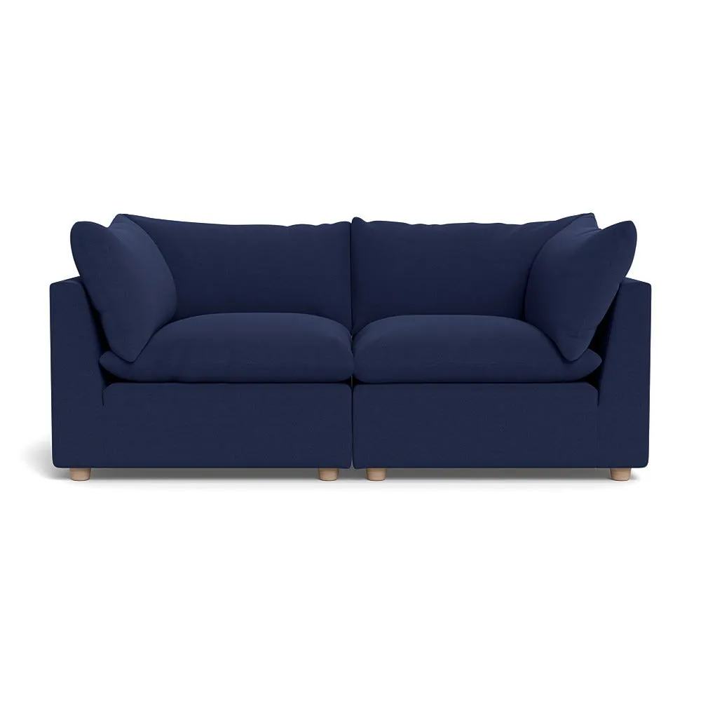 Heal's Astrid 3 Seater Sofa Melton Wool New Navy Natural Beech Feet 1