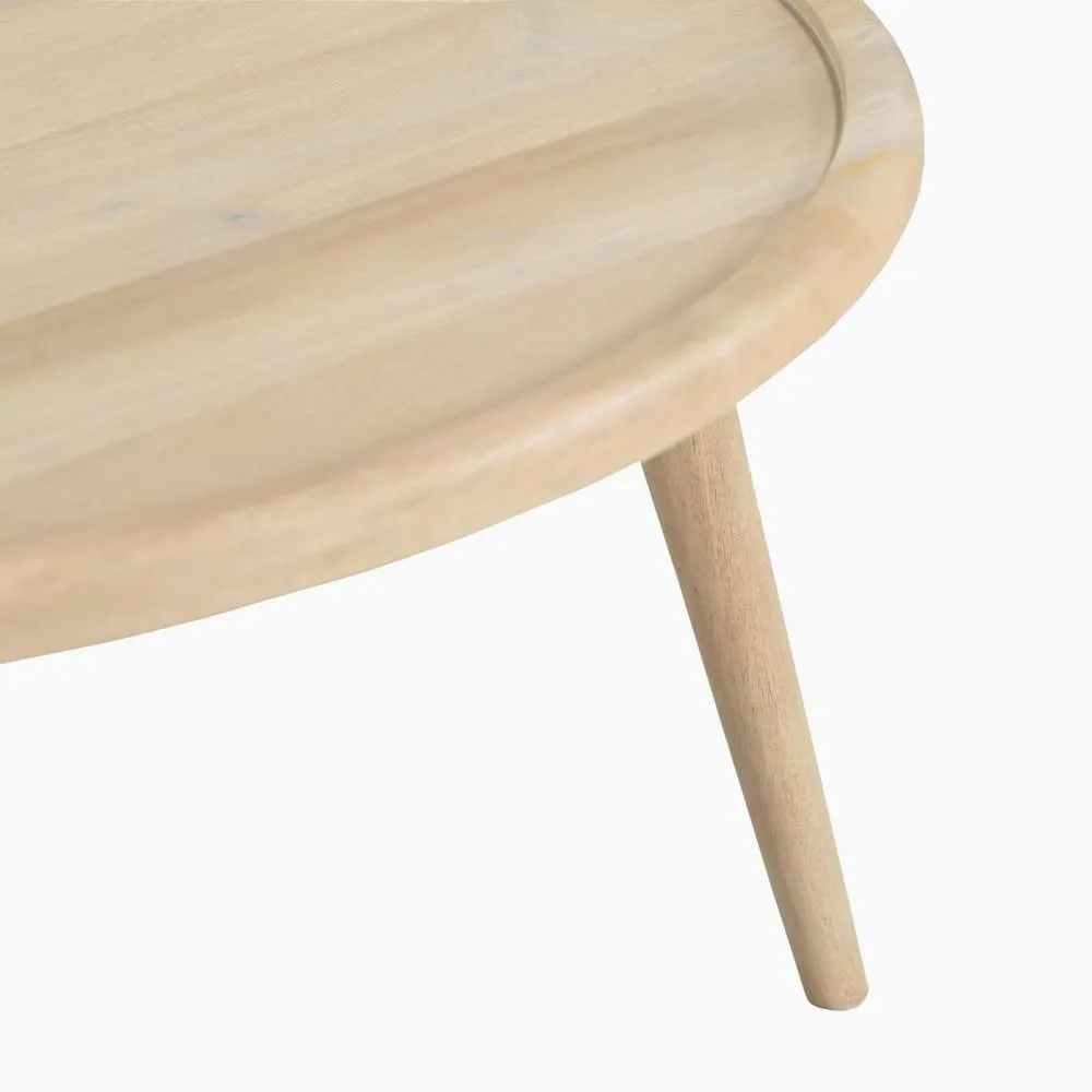 FurnitureboxUK Orizaba Round White Oak Wood Coffee Table in Light Brown 5