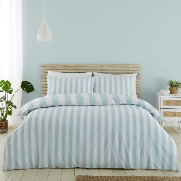 Catherine Lansfield Cove Stripe Duvet Cover and Pillowcase Set 2