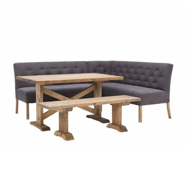 Medina Right Hand Facing Corner Bench with Newsham Table and Bench