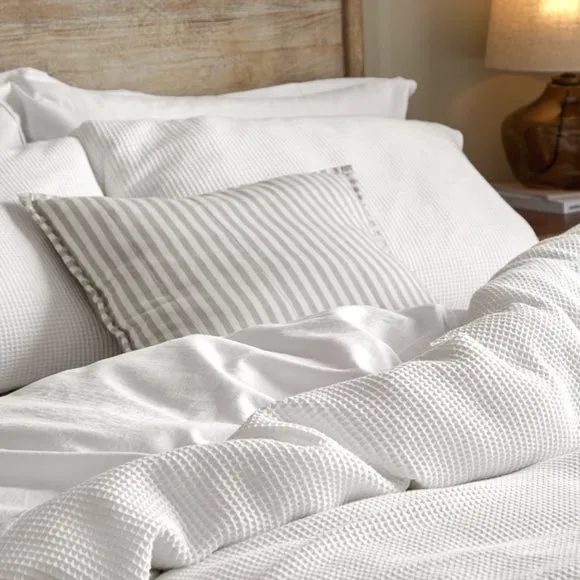 Yard Hebden Waffle 100% Cotton Duvet Cover & Pillowcase Set 2