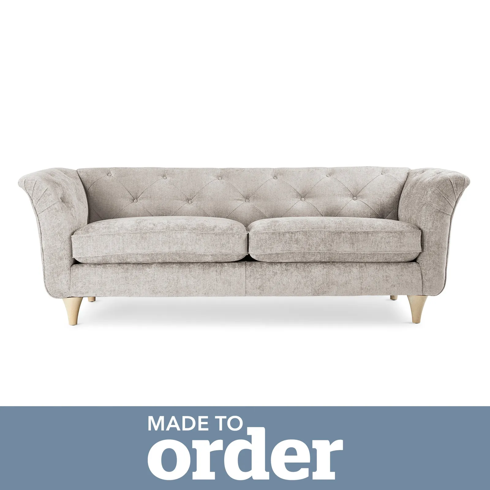 Jaipur 3 Seater Sofa Luxury Chenille Premium Chenille Sand