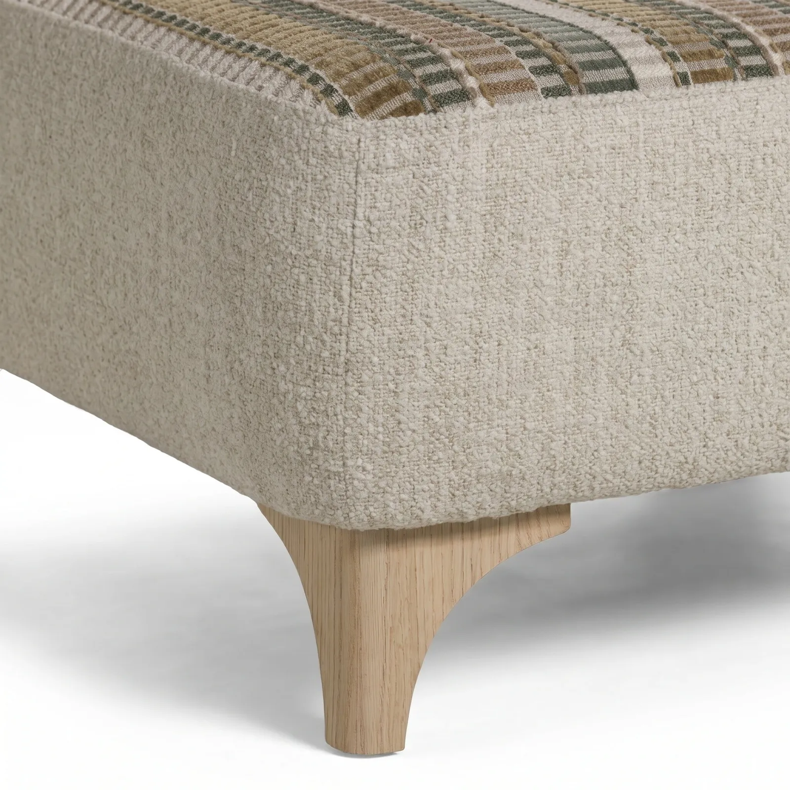 Calloway Bench Stool Natural Oak Foot, Neutral Fabric | Barker & Stonehouse 5