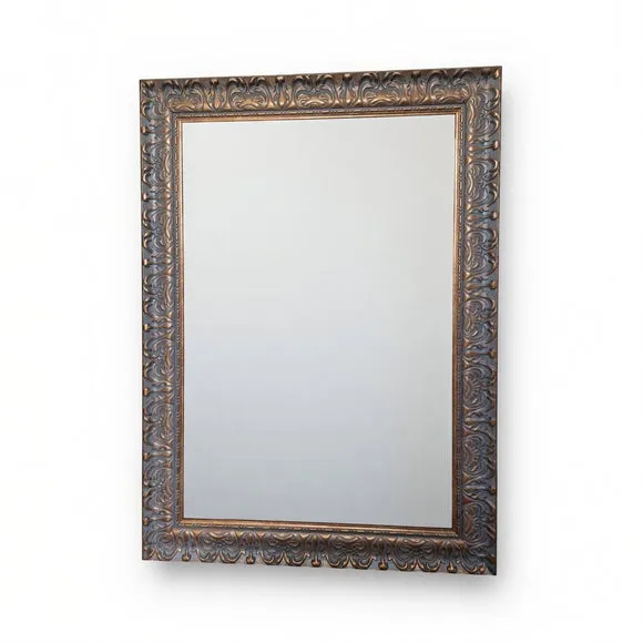 Yearn Carved Antique Bevelled Rectangle Wall Mirror 3