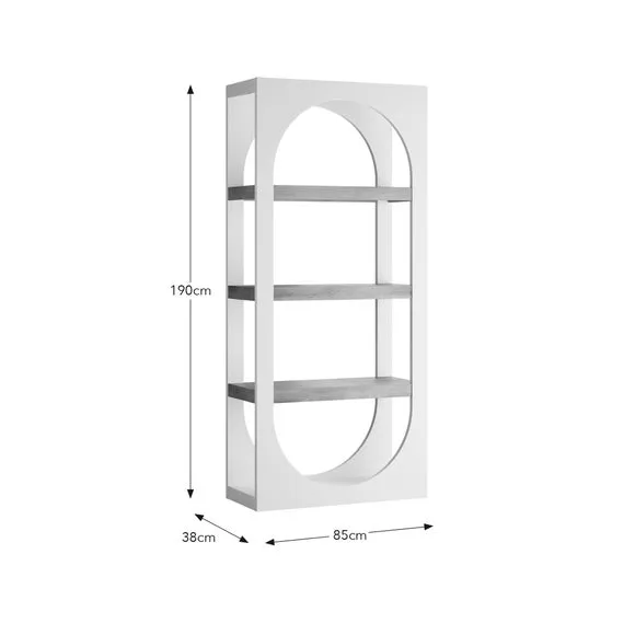 Albourne Tall Bookcase, Oak Effect 6