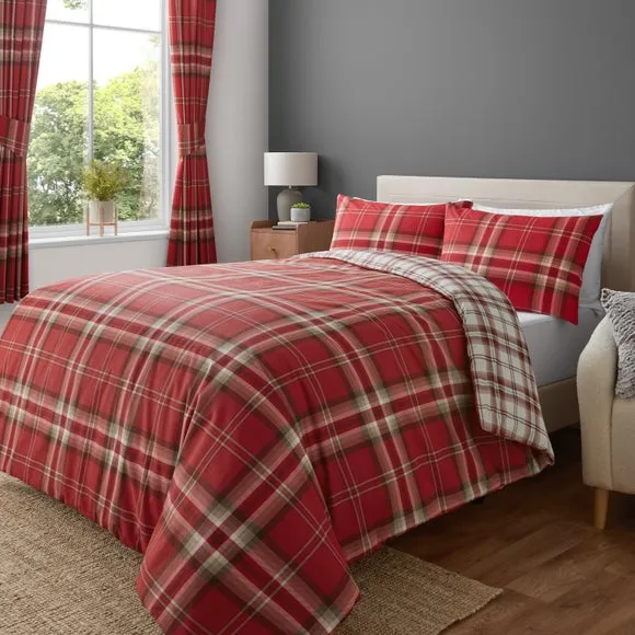 Catherine Lansfield Kelso Check Duvet Cover & Pillowcase Set 2