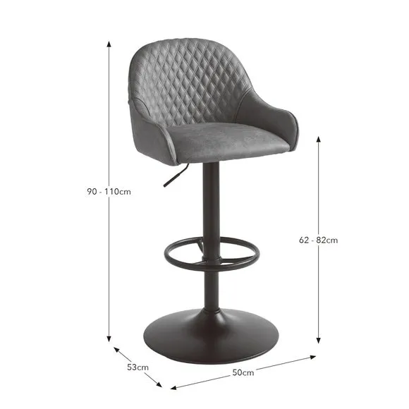 Hudson Height Adjustable Bar Stool, Faux Leather 5