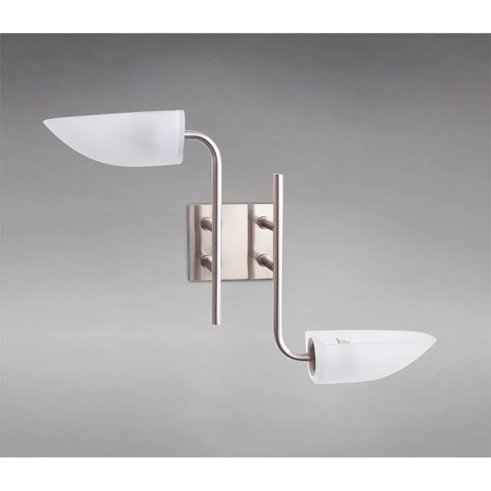 Netlighting Udine Wall Lamp 2 Light G9 Satin Chrome in Grey 2